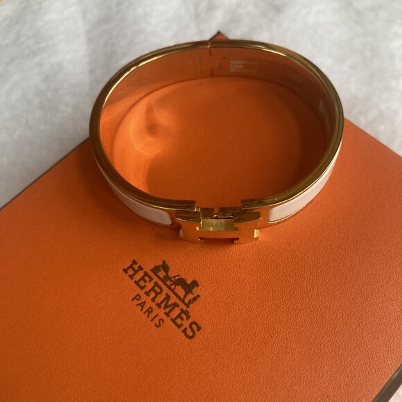 NWT Clic Enamel Bracelet Blanc White Gold, size Small - Picture 5 of 7